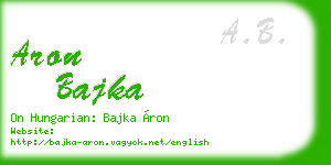aron bajka business card