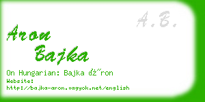 aron bajka business card